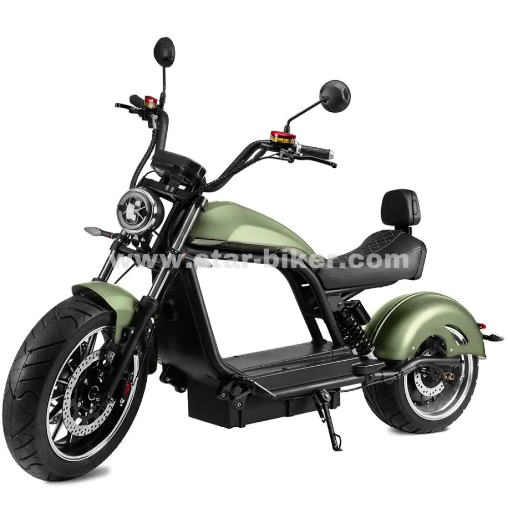 Star-Biker Chopper 6.0s in British Green – klassischer E-Chopper mit edlem, dunklem Matten Grün im Retro-Stil